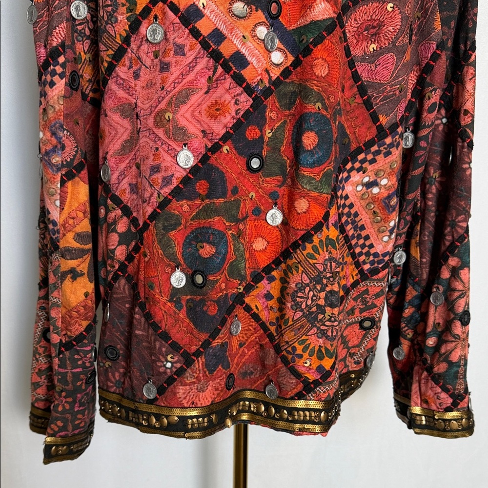 Soft Surroundings Multicolor Patchwork Blazer - image 8